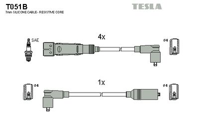 Провода зажигания TESLA T051B