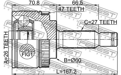 ШРУС наружный FEBEST 2210OPIA47