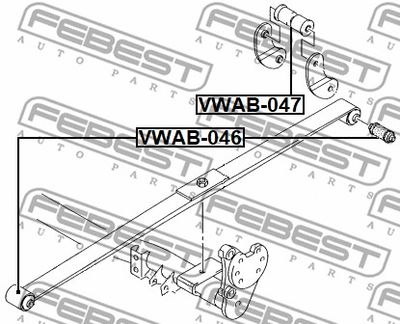 Сайлентблок рессоры задней FEBEST VWAB047