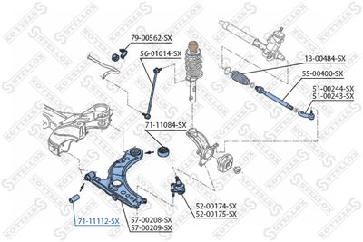 Сайлентблок рычага STELLOX 7111112SX