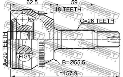 ШРУС наружный FEBEST 0110ZZE132A48