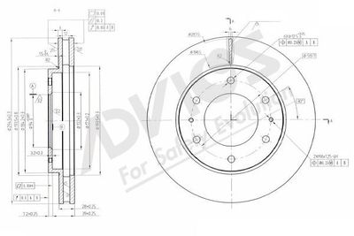 Диск тормозной передний ADVICS D6F134B