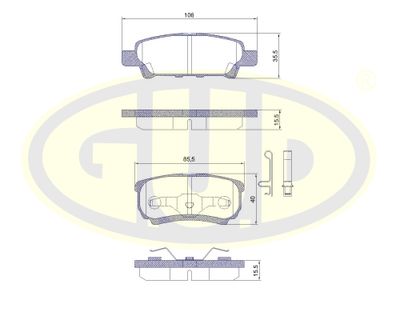 Колодки тормозные задние G.U.D GBP105102