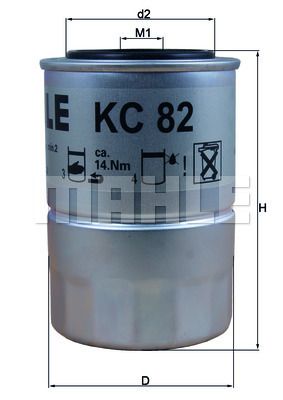 Фильтр топливный MAHLE KC82D