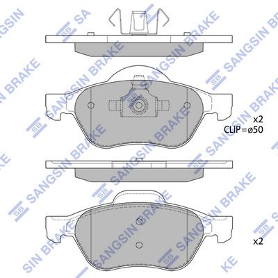 Колодки тормозные дисковые передние SANGSIN SP1840