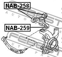 Сайленблок поворотного кулака FEBEST NAB258