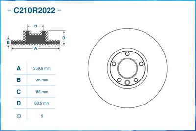 Диск тормозной передний CWORKS C210R2022