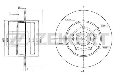 Диск тормозной задний Zekkert BS5206