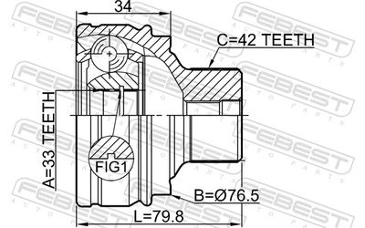 ШРУС наружный FEBEST 1710Q520MT