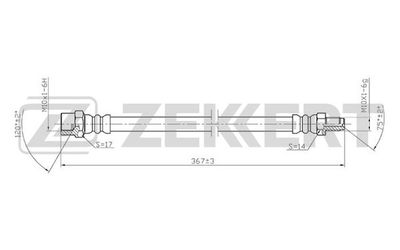 Шланг тормозной передний Zekkert BS9012