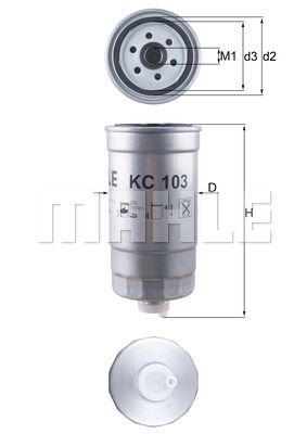 Фильтр топливный MAHLE KC103