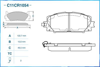 Колодки тормозные передние CWORKS C11CR1054