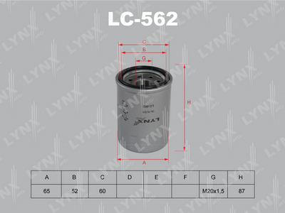 Фильтр масляный LYNXauto LC562