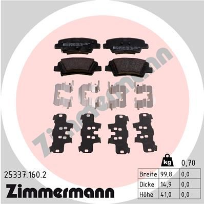 Колодки тормозные дисковые ZIMMERMANN 253371602