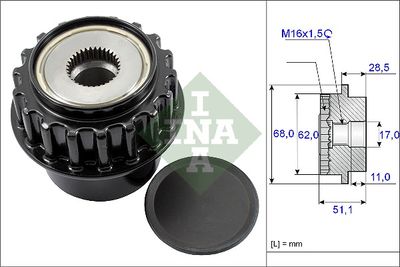 Шкив генератора INA 535017510