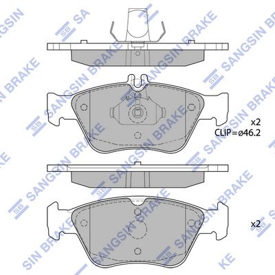 Колодки тормозные передние SANGSIN SP1755