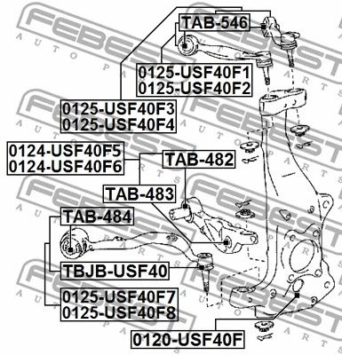 Сайлентблок заднего нижнего рычага FEBEST TAB482