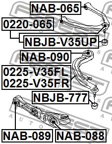 Тяга передняя правая FEBEST 0225V35FR