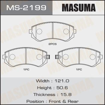 Колодки тормозные дисковые передние Masuma MS2199