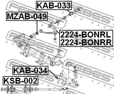 Рычаг передний левый верхний FEBEST 2224BONRL