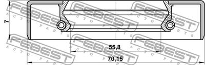 Сальник привода FEBEST 95GDS57700707X