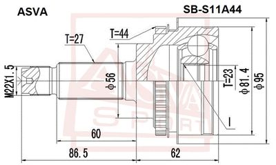 ШРУС наружный ASVA SBS11A44