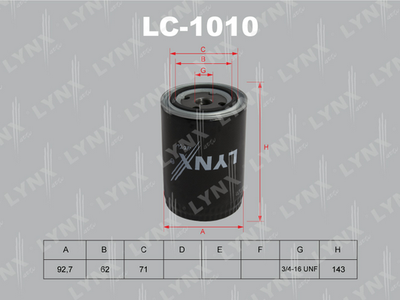 Фильтр масляный LYNXauto LC1010