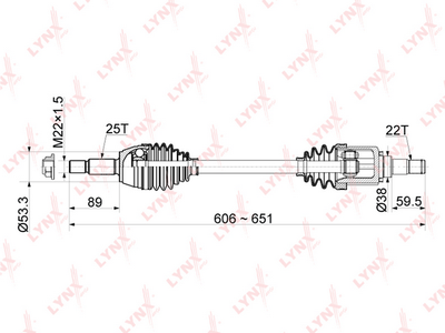 Привод левый LYNXauto CD1047