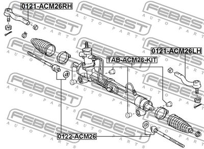 Сайлентблок рулевой рейки комплект FEBEST TABACM26KIT