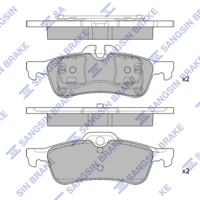 Колодки тормозные задние SANGSIN SP2244