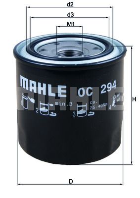 Фильтр масляный MAHLE OC294
