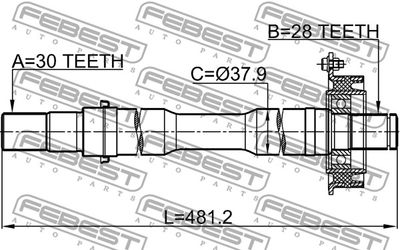 Полуось правая FEBEST 0512MPVRH