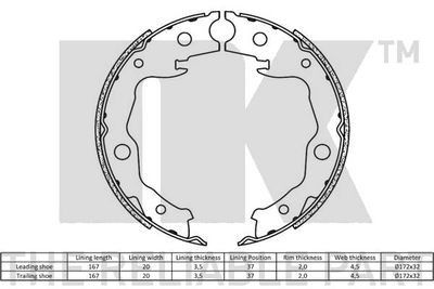 Колодки тормозные барабанные TRUSTING 115322K
