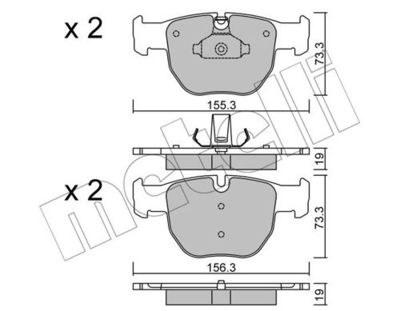 Комплект колодок для дискового тормоза METELLI 2205980