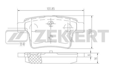 Колодки тормозные дисковые задние Zekkert BS1146