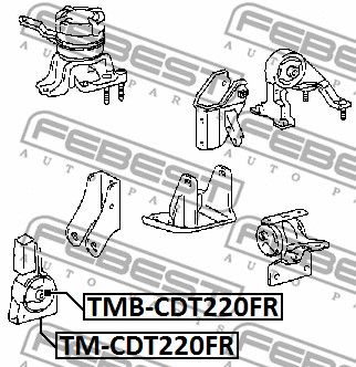 Подушка двигателя передняя FEBEST TMCDT220FR