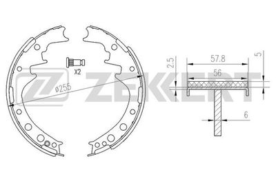 Колодки тормозные задние барабанные Zekkert BK4119