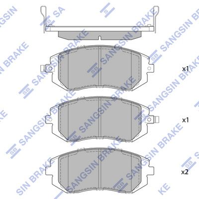 Колодки тормозные передние SANGSIN SP1367