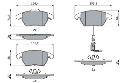 Колодки тормозные дисковые передние BOSCH 0986495412