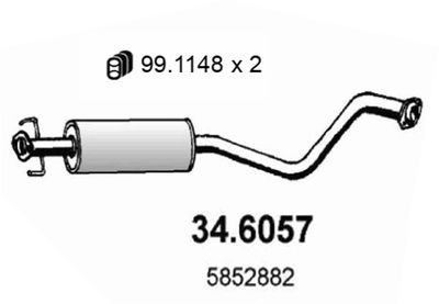 Глушитель средняя часть ASSO 346057