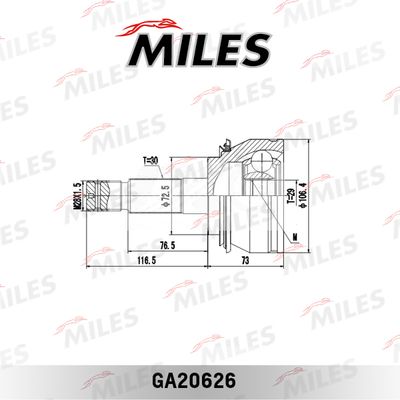 ШРУС наружный Miles GA20626