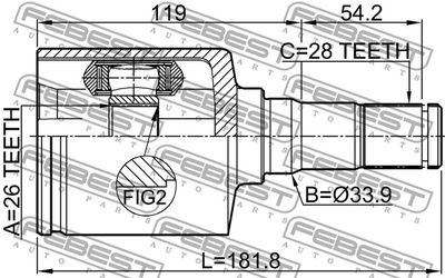 ШРУС внутренний левый FEBEST 2111CA2LH
