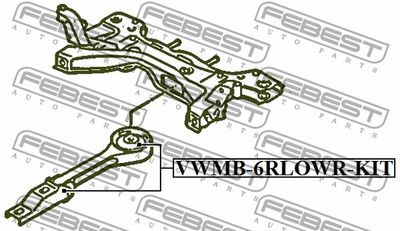Сайлентблок подушки двигателя комплект FEBEST VWMB6RLOWRKIT