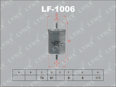 Фильтр топливный LYNXauto LF1006