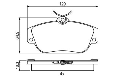 Комплект колодок для дискового тормоза BOSCH 0986424016