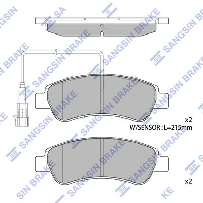 Колодки тормозные дисковые SANGSIN SP1727A