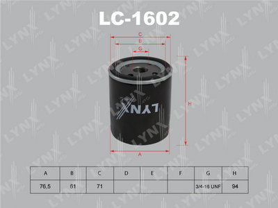 Фильтр масляный LYNXauto LC1602