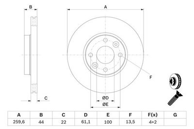 Диск тормозной передний BOSCH 0986479103