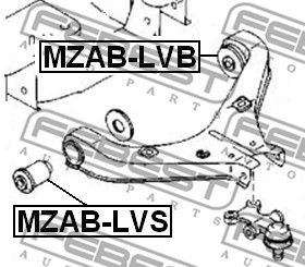 Сайлентблок переднего рычага задний гидравлический FEBEST MZABLVB