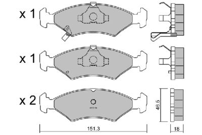 Колодки тормозные передние PMC PKB005